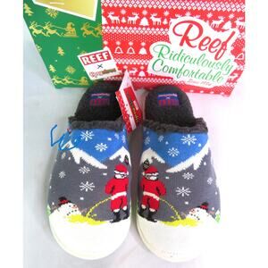 New REEF X TIPSY ELVES Light Up Melting Snowman Slippers Unisex M/7 W/9